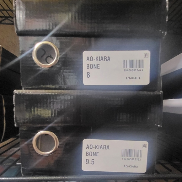 Aqua Kiara Leather Square Toe Mules Bone - Picture 5 of 5